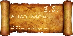 Burián Diána névjegykártya
