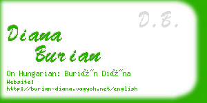 diana burian business card